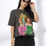 Women Graphic Print Boxy Fit Cotton Round-Neck T-Shirt