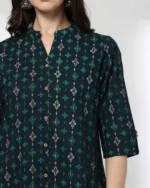 Women Floral Print Straight Kurta with Insert Pocket - Image 2