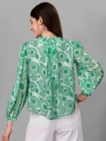 TOPS FOR WOMEN WESTERN WEAR ABSTRACT GREEN COLOUR - Image 2
